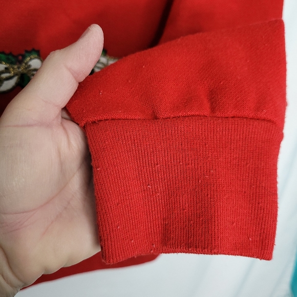 MICHEL NICOLE Vintage Women's Fleece Lined Christmas Sweatshirt Size 18 - Picture 6 of 14